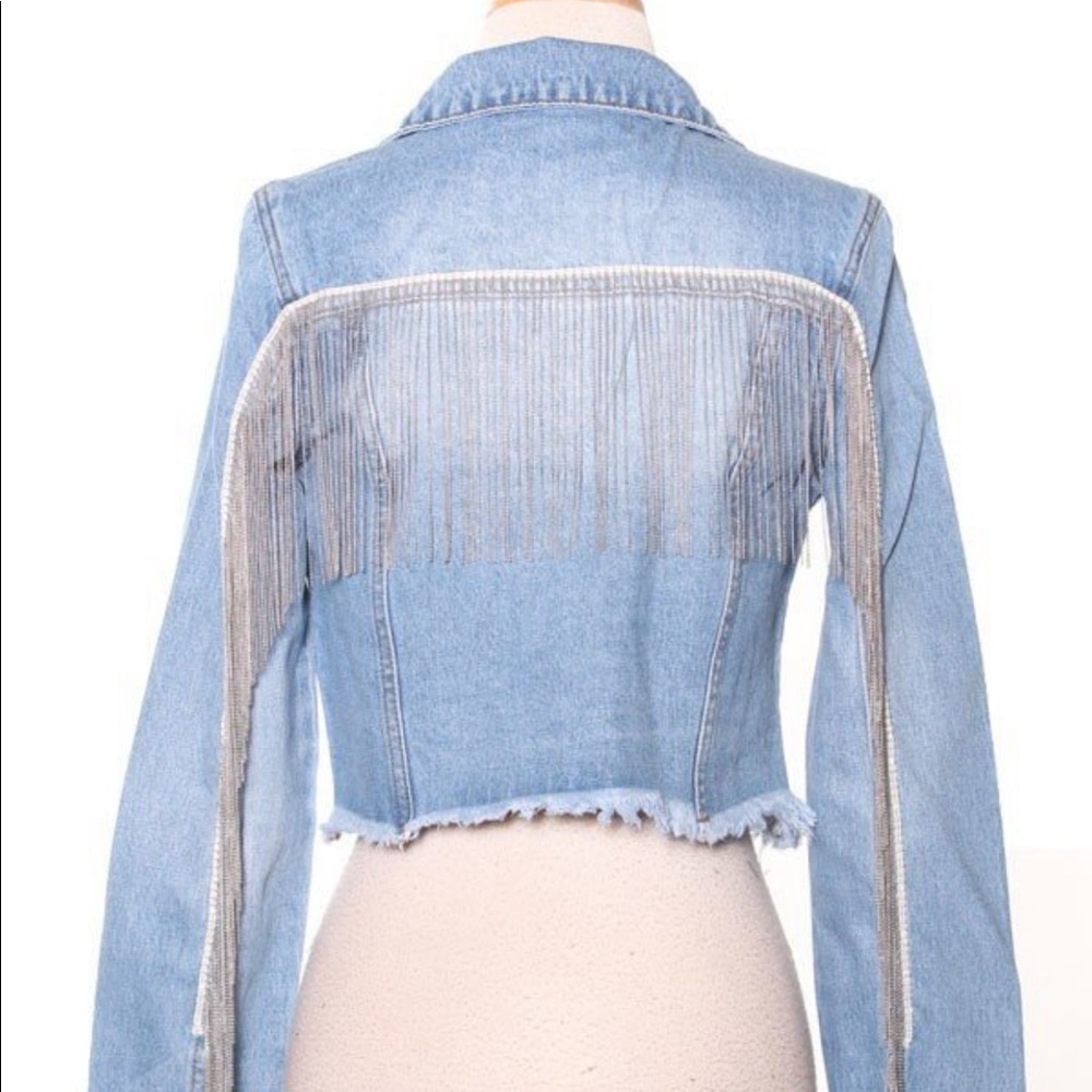 Metal Fringe Denim Jacket
